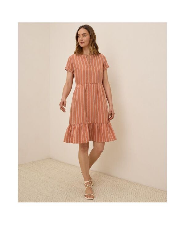 パクト レディース トップス ワンピース コットン リネン Pact Womens Organic Cotton Canopy Linen Blend Notch Neck Dress Hermosa