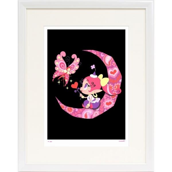 ジークレー版画 額装絵画 吉田すずか 「月アクビ」 半切