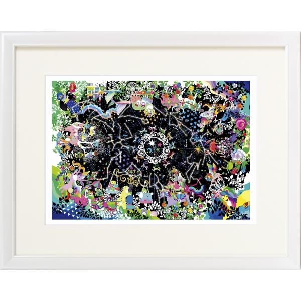 日本の名画 絵画 ジークレー版画 額装絵画 ホラグチカヨ 「12の星座を巡る樹脂馬」 半切 10,842円