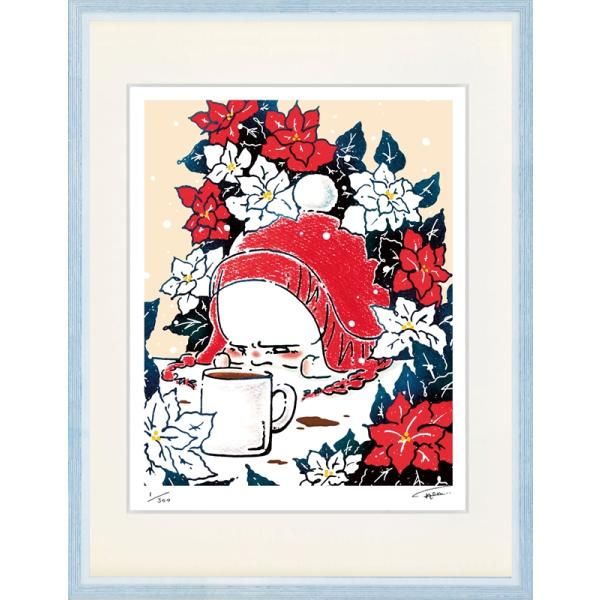 ジークレー版画 額装絵画 Takahashi Ton.. 「ホットミルク」 太子