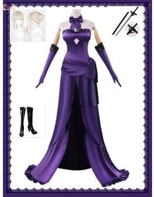 FGO Fate 黒化セイバーオルタ ドレス コスプレ衣装 ウィッグ 靴子 剣