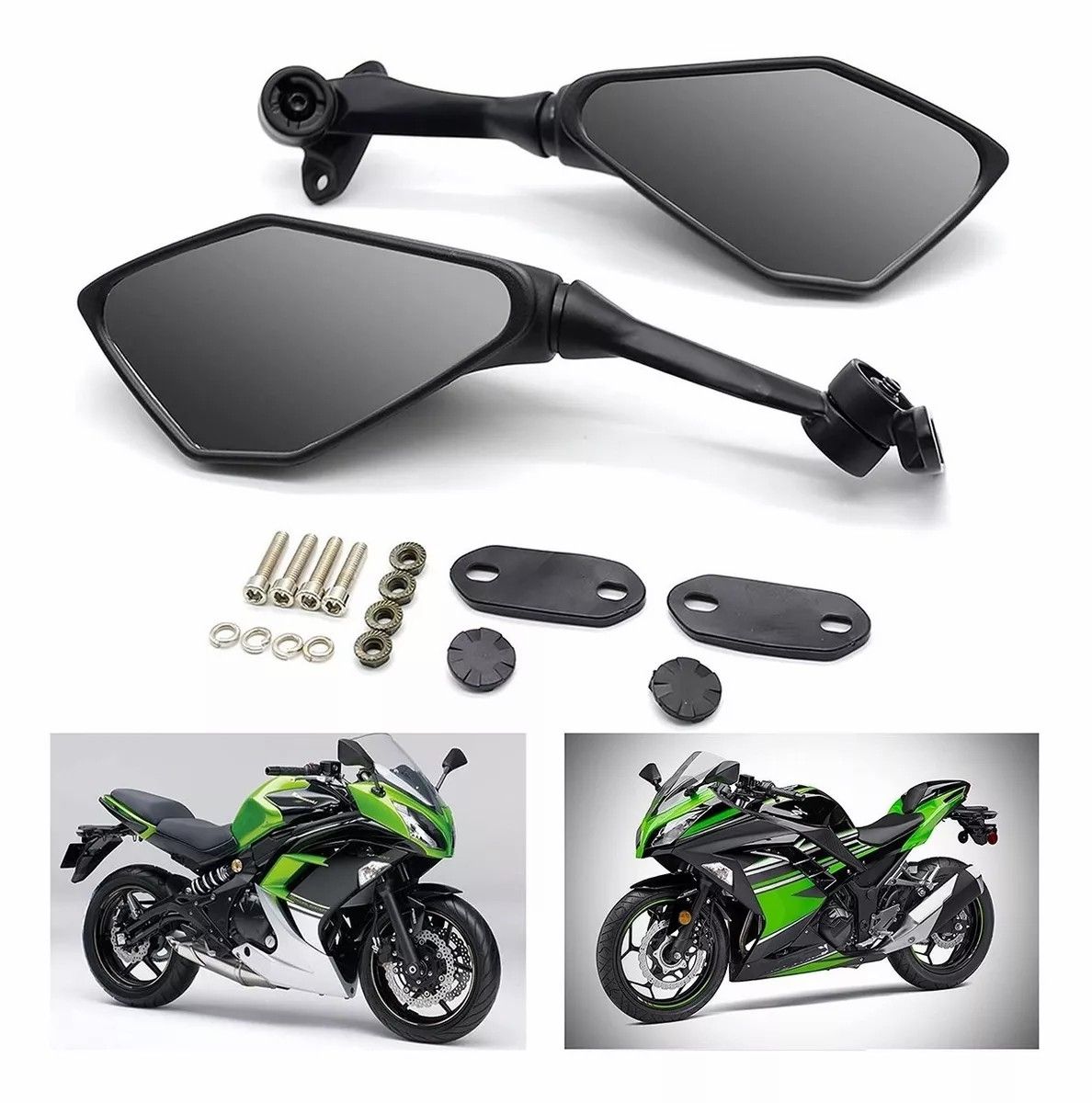 カワサキ ニンジャ250/300/400 ZX-6R 用 バックミラー スポーツ