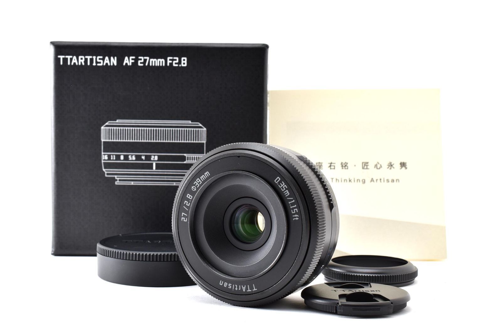 【返品保証】★新品級★銘匠光学 TTArtisan AF 27mm F2.8 フジフイルムX用 ブラック★ L199#8695
