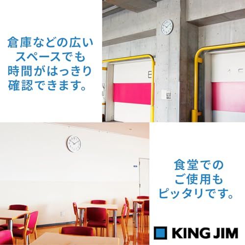 キングジム KINGJIM 掛け時計 電波時計 大型 オフィス 事務所 倉庫 工場 大きい 直径50 cm アナログ 静音 シルバー ザラージ GDK-001 国内発送