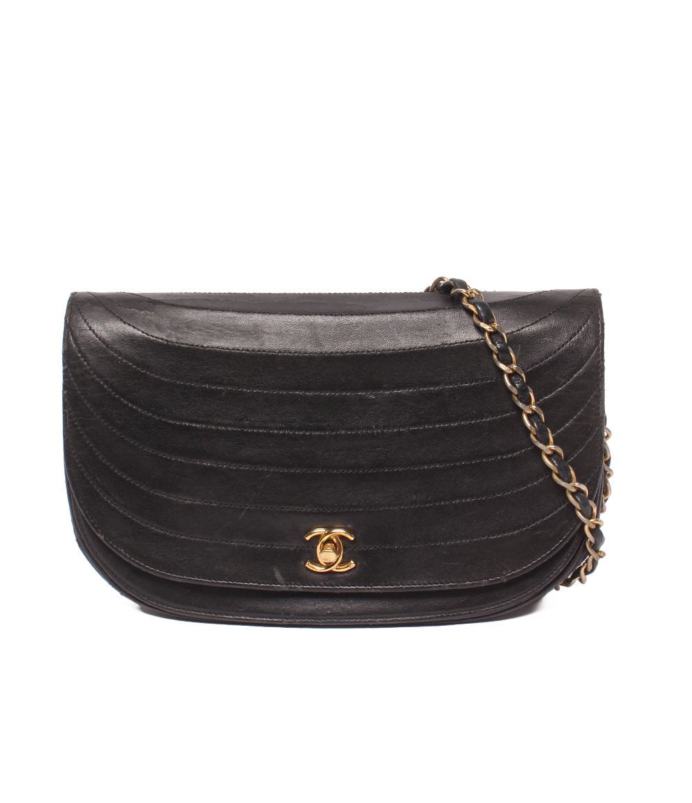 シャネル チェーンショルダーバッグ 肩掛け ハーフムーン ゴールド金具 0番台 レディース CHANEL 73,024円