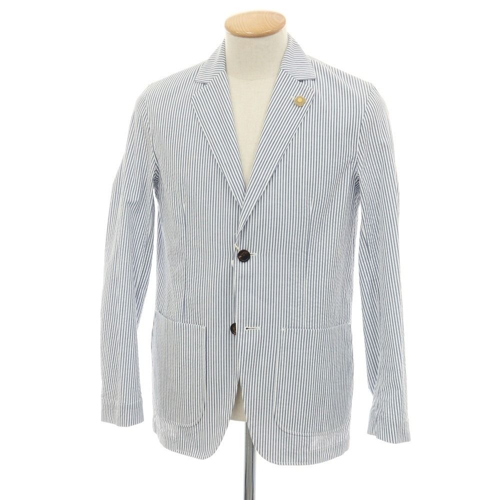 中古】【未使用】ラルディーニ LARDINI コットン サッカー ストライプ
