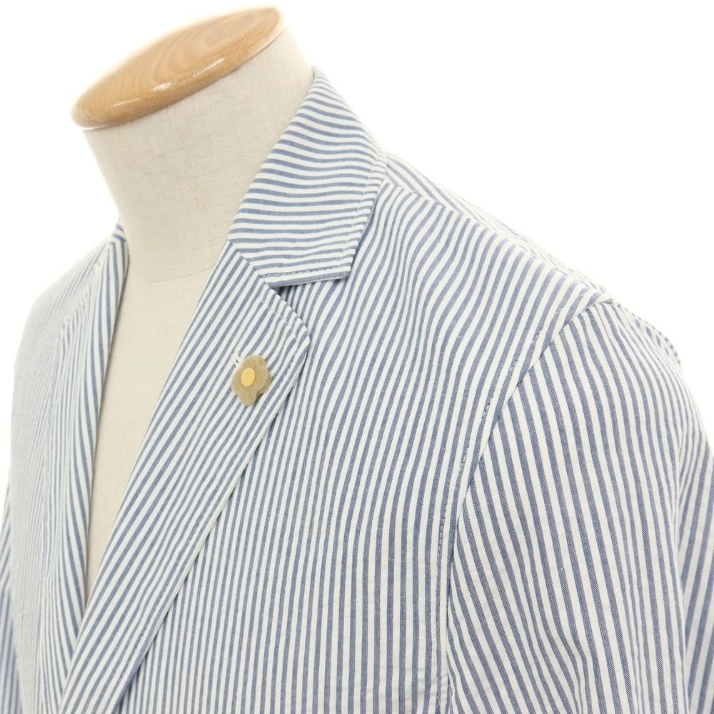 中古】【未使用】ラルディーニ LARDINI コットン サッカー ストライプ
