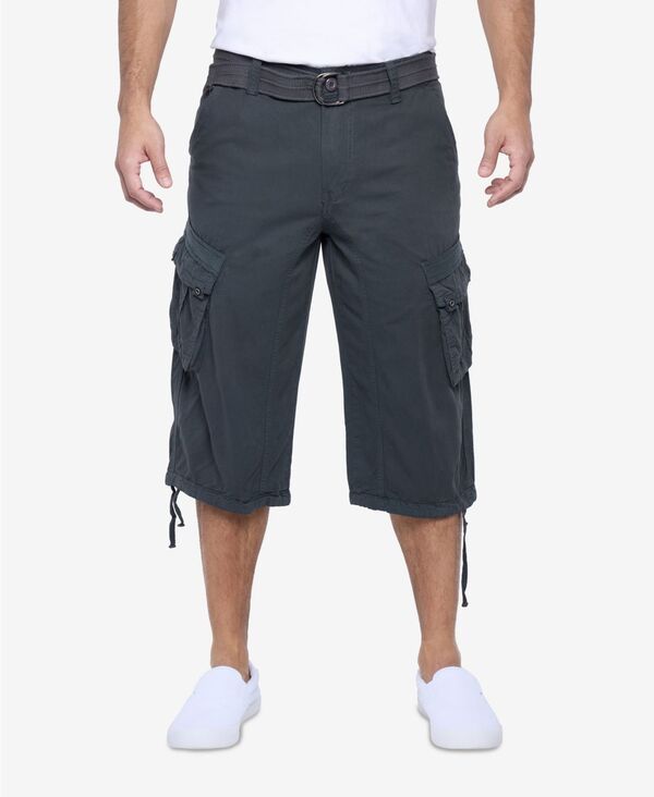 エックスレイ メンズ ボトムス ハーフパンツ・ショーツ トール ショートパンツ Big Tall XRAY Belted Below Knee Long Cargo Shorts Charcoal チ