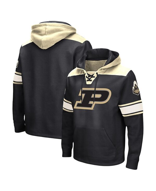 コロシアム メンズ アウター パーカー・スウェットール レース Colosseumens Black Purdue Boilermakers Big and Tall Hockey LaceUpull