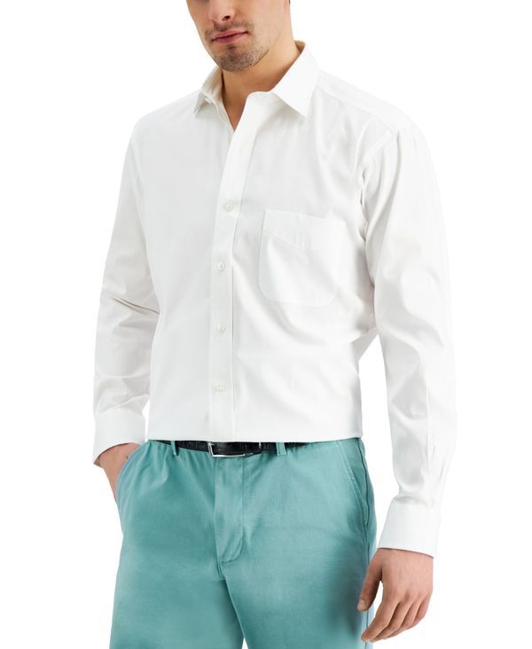 クラブルーム メンズ トップス シャツ レギュラーフィット Club Room Mens Regular Fit Pinpoint Dress Shirt White ホワイト