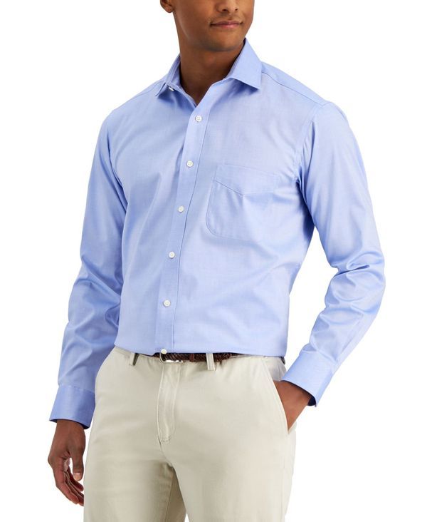 クラブルーム メンズ トップス シャツ レギュラーフィット Club Room Mens Regular Fit Pinpoint Dress Shirt Light Blue ブルー
