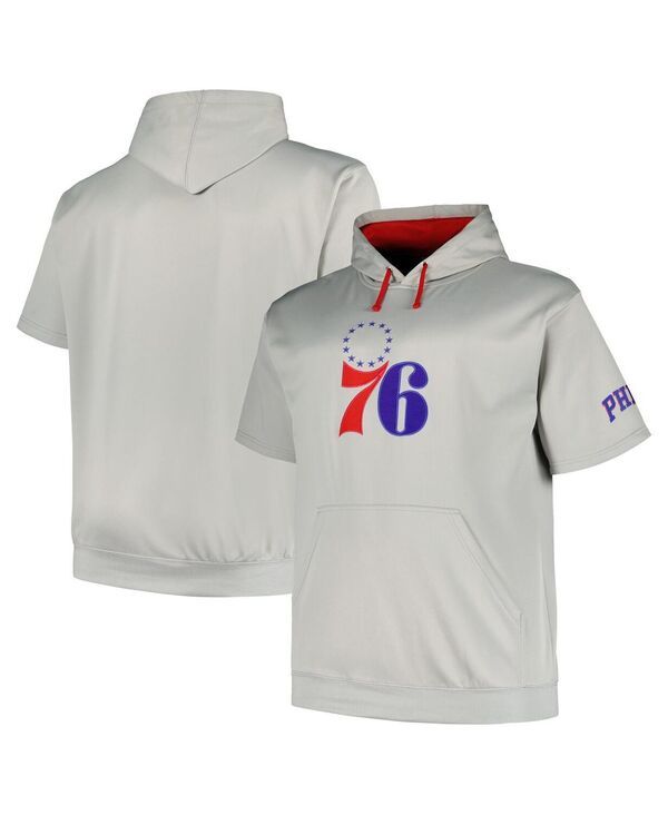 ファナティクス メンズ アウター パーカー・スウェット トール ロゴ パーカー Fanatics Mens Silver Philadelphia 76ers Big and Tall Logo Pu