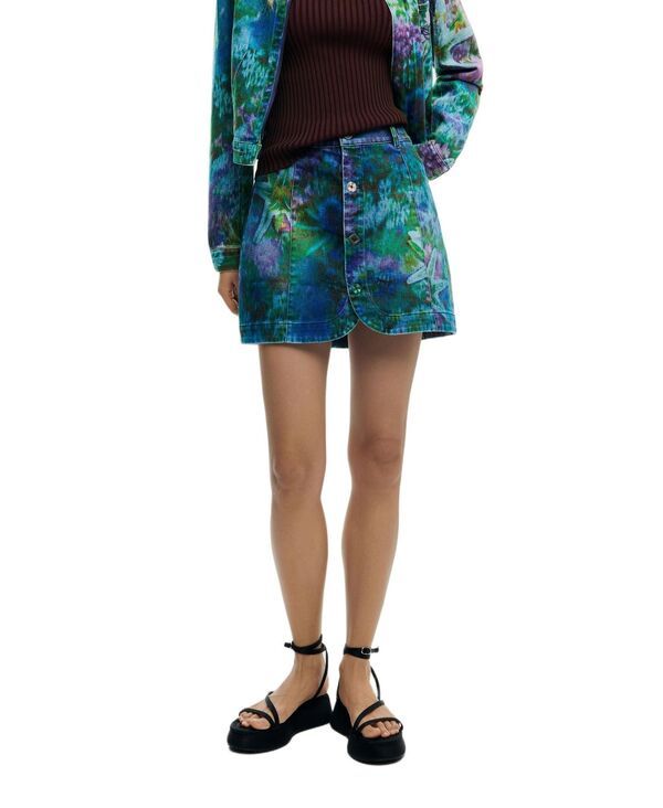 デジグアル レディース ボトムスカート デニム Desigual Womens Denim Skirt Garden Dark blue ブルー 26,850円