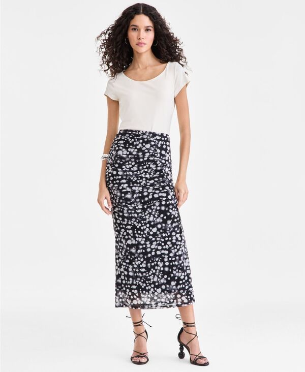アイエヌシー インターナショナル コンセプト レディース ボトムスカート プリント メッシュ ミディ INC International Concepts Womens Printed Mesh Mi