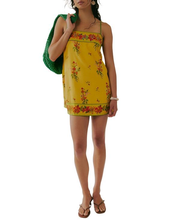 フリーピープル レディース トップス ワンピース プリント ミニ Free People Womens Printed Straight Neck Mini Dress Yellow イエロー 33,670円