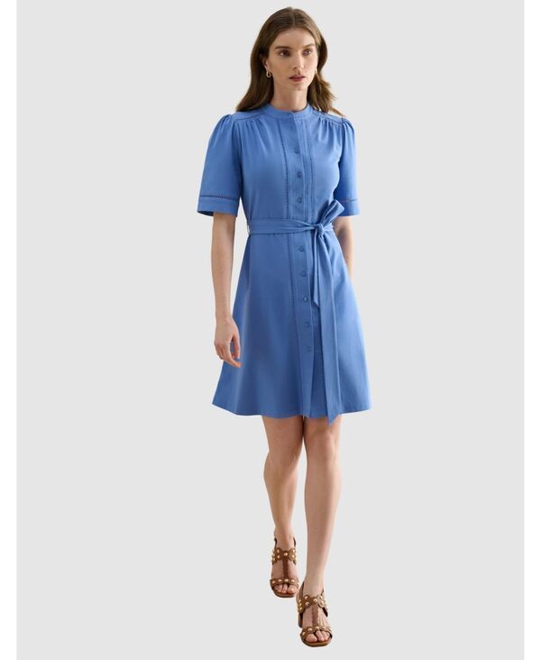 ホッブスロンドン レディース トップス シャツ ミニ Hobbs London Womens Livvie Belted Mini Shirt Dress Riverside blue