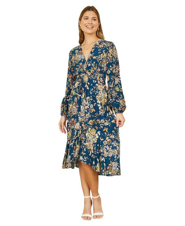 ユミキム レディース トップス ワンピース ミディ Yumi Womens Tie Knot Front Long Sleeve Midi Dress Navy ネイビー
