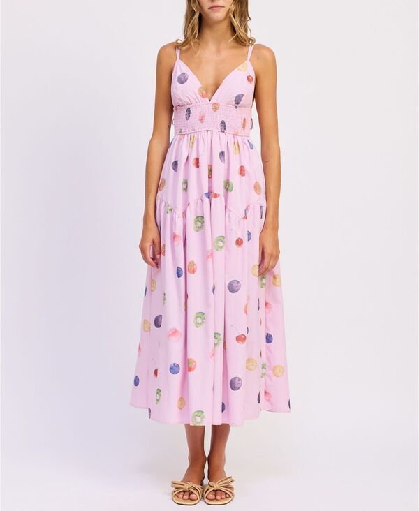 エン セゾン レディース トップス ワンピース Vネック En Saison Womens VNeck Fruit Medley Dress Pink Multi ピンク