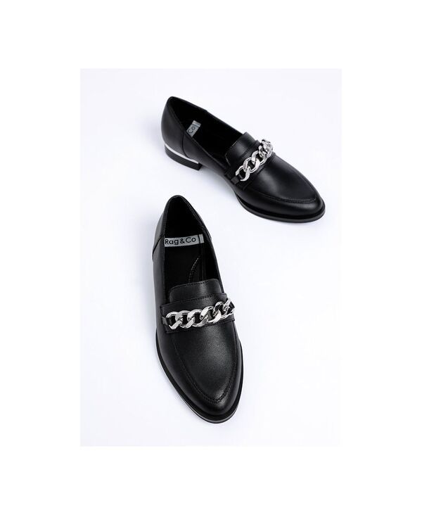 ラグアンドコー レディース シューズ スリッポン・ローファー レザー Rag Co Rag and Co Womens Pola Leather Horsebit Loafers Black ブラック
