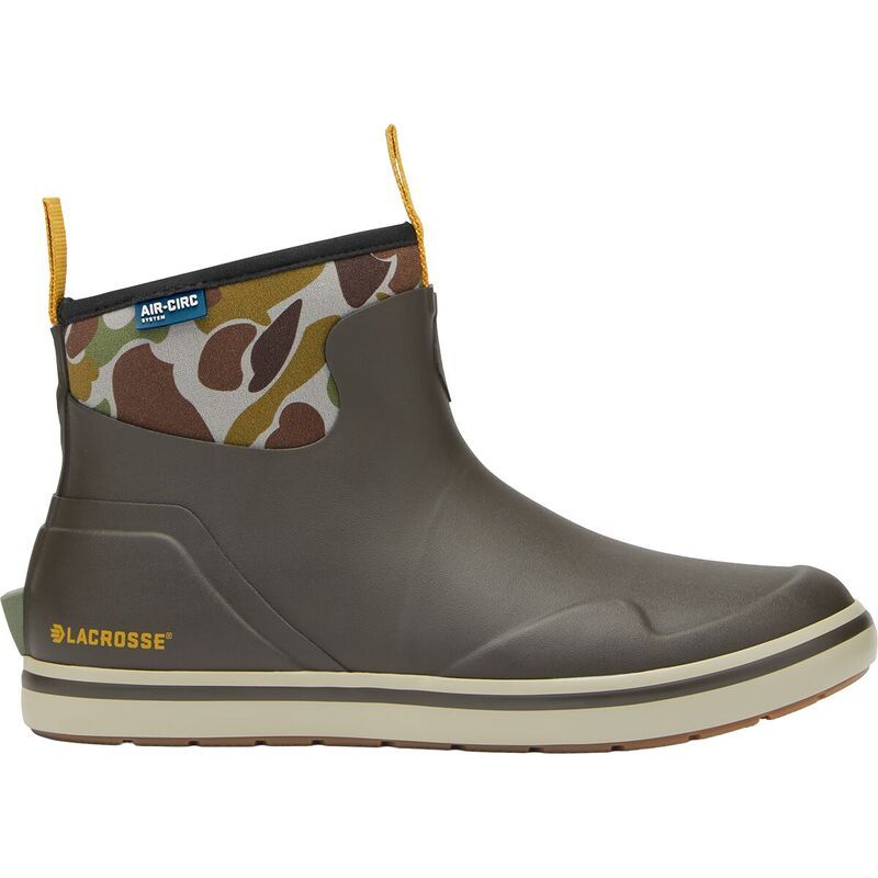 ラクロス メンズ シューズ ブーツ・レインブーツ LaCrosse Alpha Deck 6in Boot Mens Black OliveCamo ブラック