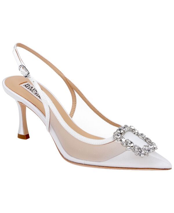 バッジェリーミシュカ レディース シューズ パンプス Badgley Mischka Womens Yuta Evening Pointed Toe Pumps White Satin ホワイト