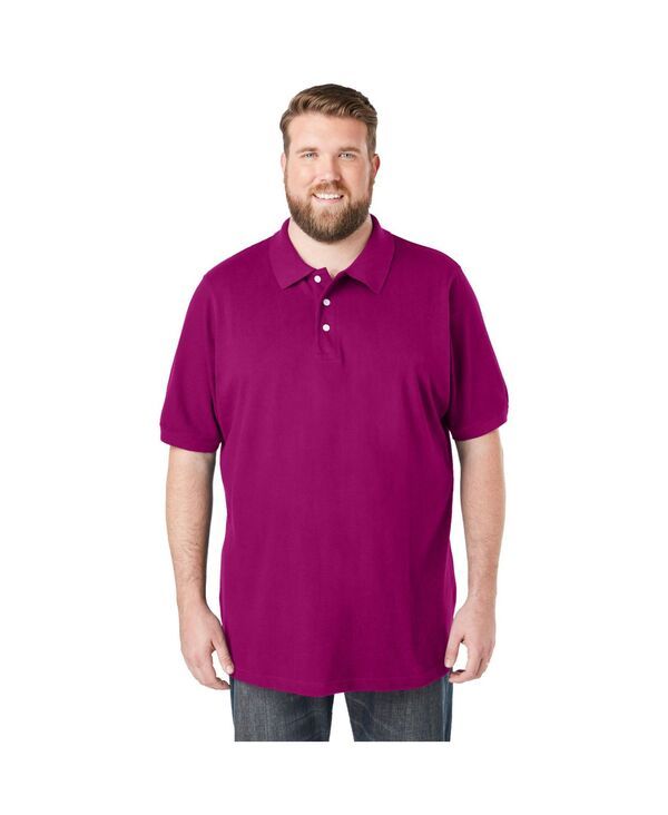 キングサイズ メンズ トップス ポロシャツ トール コットン KingSize Tall ShrinkLess Classicotton Polo Shirt Dark magenta マゼンタ 10,426円