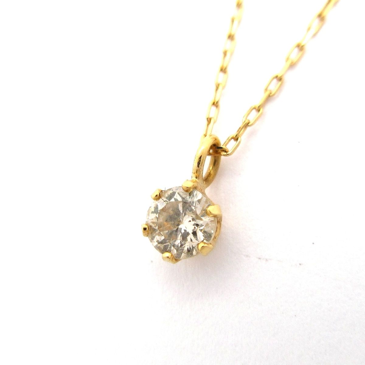 Unbranded(ノーブランド) ネックレス K18YG×ダイヤモンド 1Pダイヤ0.10ct/総重量0.7g