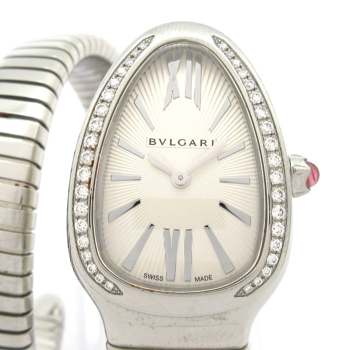 BVLGARI(ブルガリ) 腕時計 セルペンティ トゥボガス シングルスパイラル SP35S/SP35C6SDS.1T レディース SS/ベゼルダイヤ シルバー