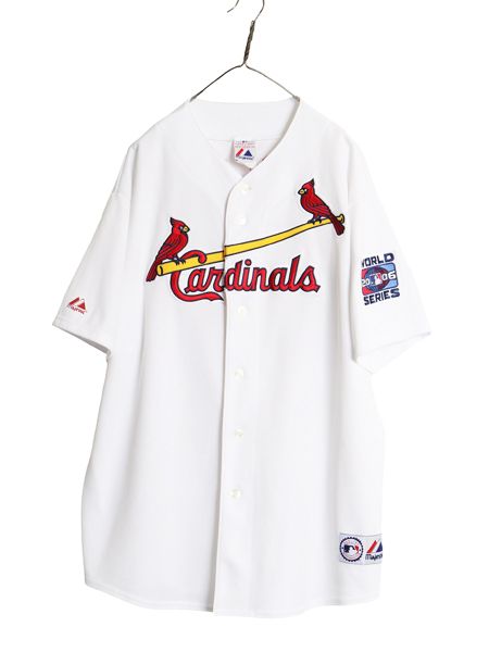 【お得なクーポン配布中!】 カージナルス ベースボール シャツ メンズ XXL / MLB オフィシャル マジェスティック 大リーグ ユニフォーム ゲームシャツ 大きいサイズ 白 7,920円