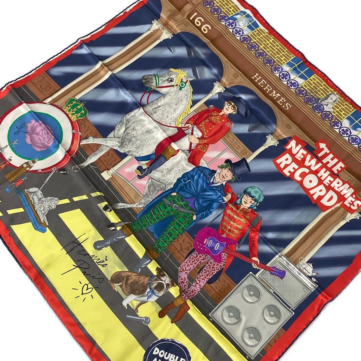 HERMES(エルメス) スカーフ新品同様 カレ70 984329S ブルー×レッド×マルチ THE NEW HERMES RECORD