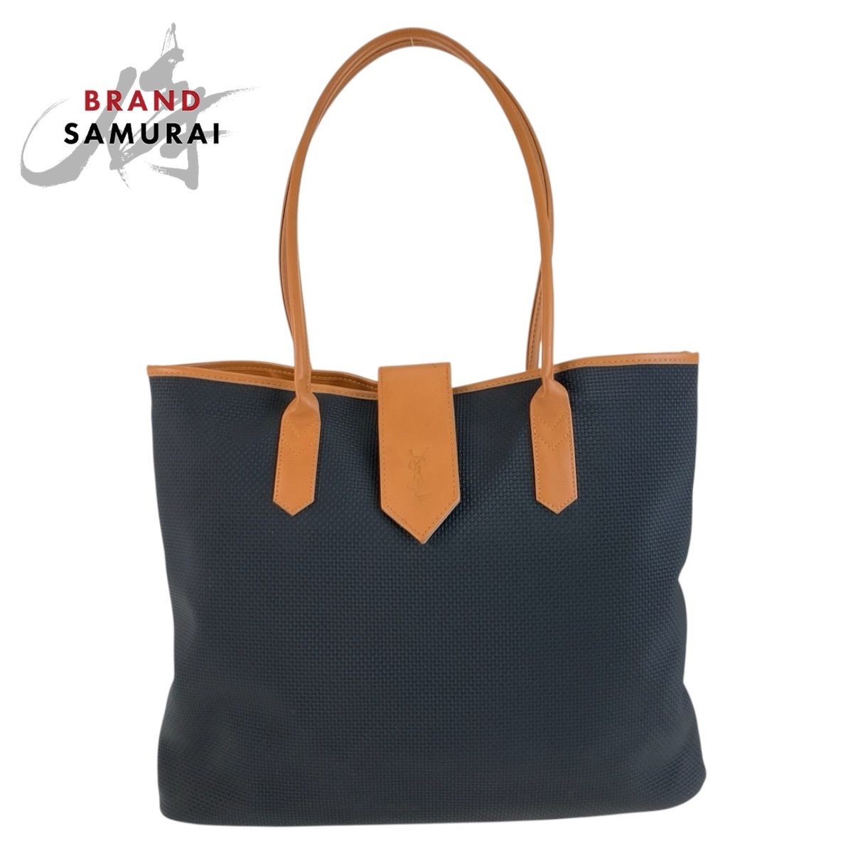美品 YVES SAINT LAURENT イヴ サンローラン YSL ブラック 黒 ブラウン PVC トートバッグ ショルダーバッグ レディース 603813【中古】