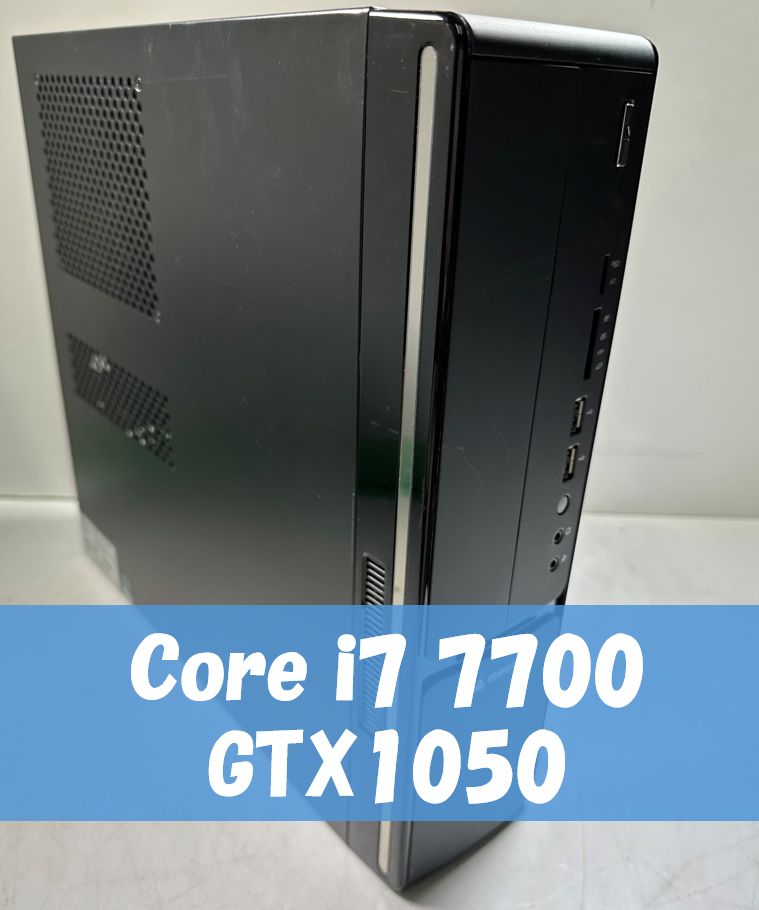 格安コンパクトゲーミング/i7 7700/gtx1050/Windows11home/SSD128GB/HDD500GB/mouse computer/メモリ8GB/LM-iGS320S1-S2/LUV MACHINES Slim/マウスコンピューター