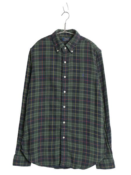 ラルフローレン 長袖 ボタンダウン フランネル シャツ メンズ M ポロ チェック 2レイヤー CLASSIC FIT ネルシャツ ワンポイント ポニー BD 7,520円