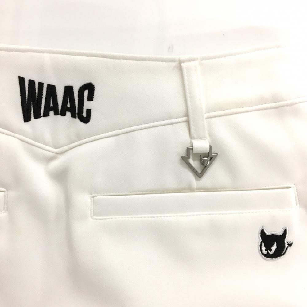 WAAC 白 スカート レディース 新品未使用 サイズ3 未使用品】ワック スカート 白×黒 刺しゅう 内側インナーパンツ