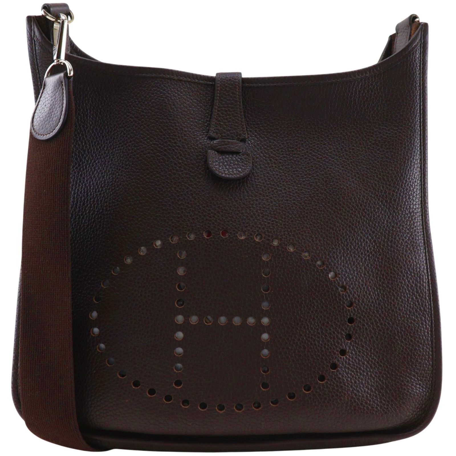 【HERMES】エルメス エヴリン1GM エブリン トリヨンクレマンス 茶 □J レディース ショルダーバッグ