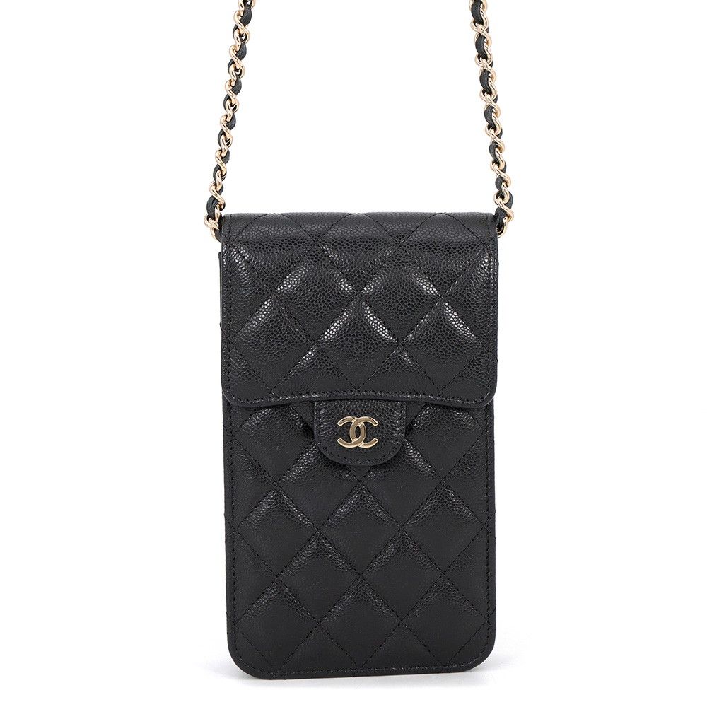 シャネル チェーンフォンケース マトラッセ ココマーク キャビアスキン AP3880 CHANEL バッグ 黒 138,650円