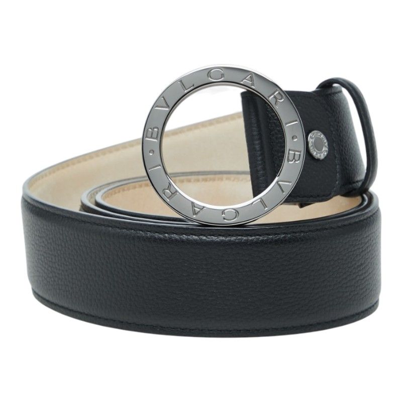 ブルガリ ブルガリブルガリ ロゴ バックルベルト 281920 ブラック レザー メンズ BVLGARI【230-83828】