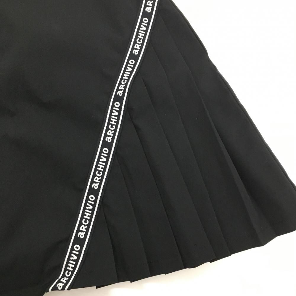 超美品】アルチビオ スカート 黒×白 一部プリーツ 撥水 ロゴライン