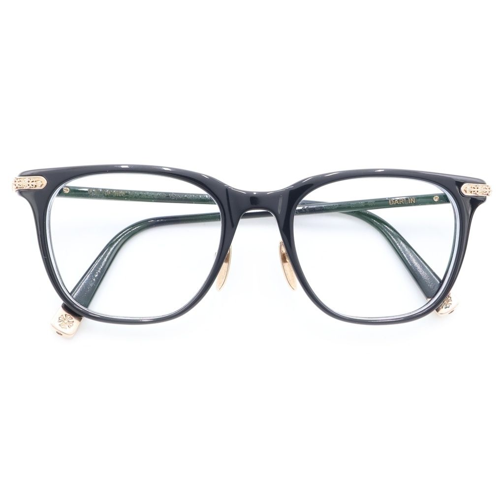 CHROME HEARTS (クロムハーツ) DARLIN BK-18KGP 眼鏡 メガネ ブラック 度入りレンズ