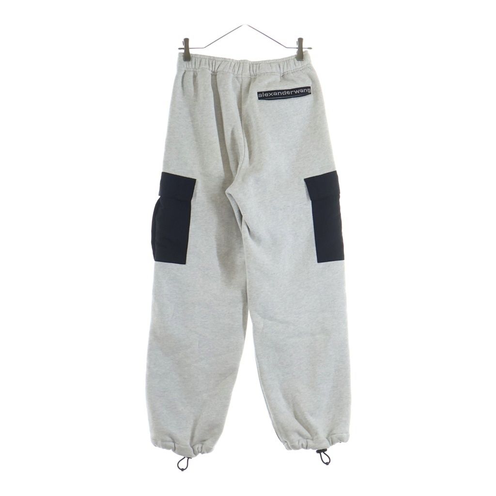 ALEXANDER WANG アレキサンダーワン HYBRID CARGO PANT ハイブリッド素材切替デザインカーゴスウェットパンツ ブラック/グレー - ALEXANDER WANG (アレキサンダーワン) HYBRID CARGO PANT ハイブリッド
