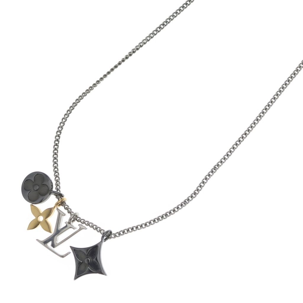 LOUIS VUITTON (ルイヴィトン) インスティンクト ネックレス ペンダント チェーン ゴールド×シルバー M00521