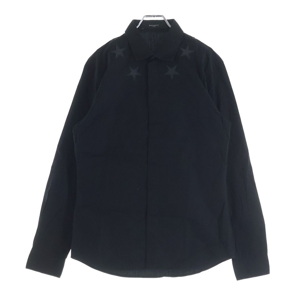 GIVENCHY (ジバンシィ) Star Shirt スターロゴ刺繍 長袖比翼シャツ ブラック