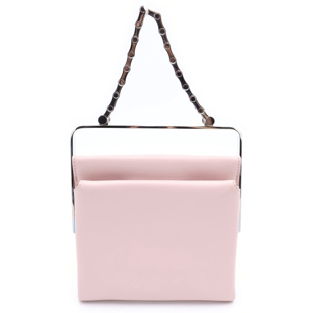 BALENCIAGA (バレンシアガ) バイクチェーンハンドル 2WAYショルダーバッグ ハンドバッグ ピンク レザー シルバー金具