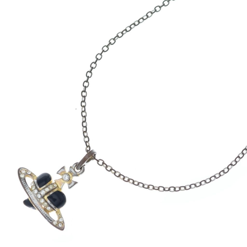 Vivienne Westwood (ヴィヴィアンウエストウッド) ハート オーブ ラインストーン ネックレス ブラック/ゴールド 7,920円