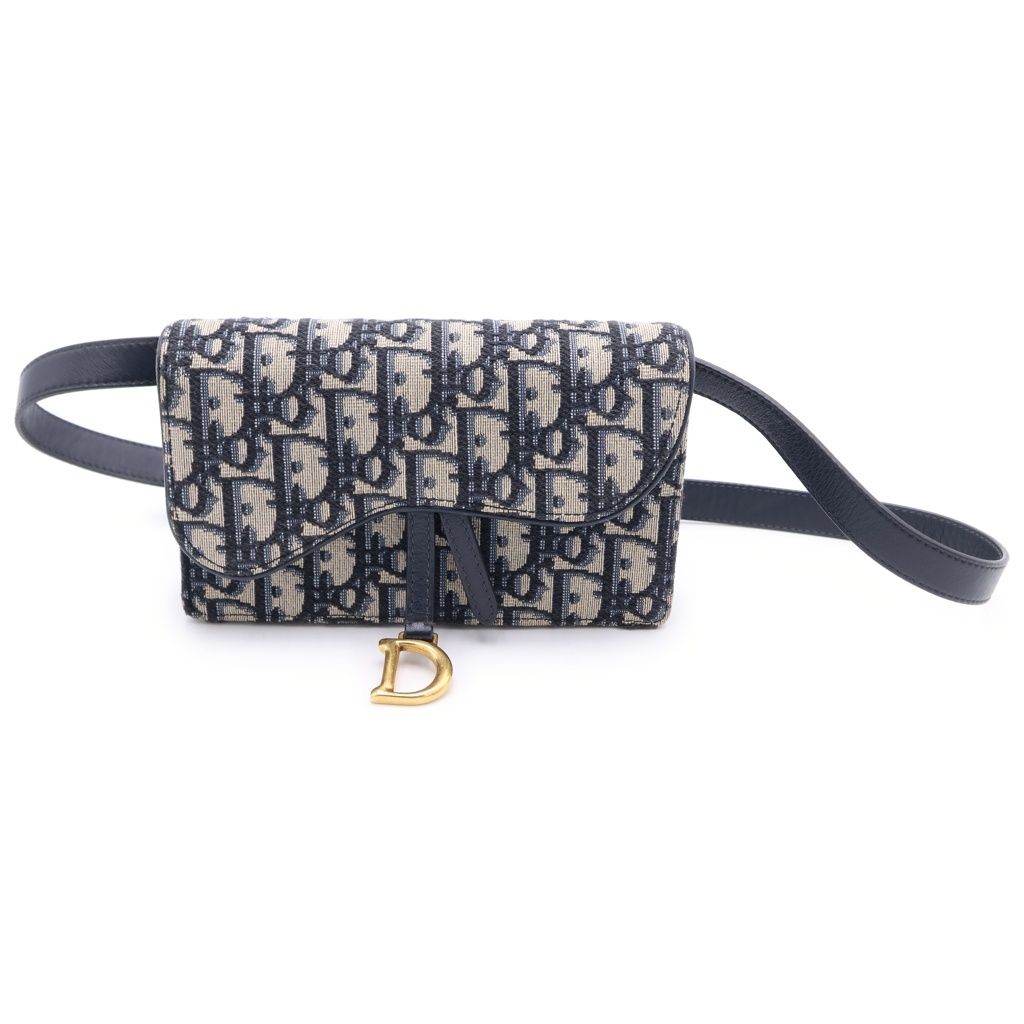 DIOR (ディオール) オブリーク サドル ウエストバッグ ベルトバッグ ブラック レザー