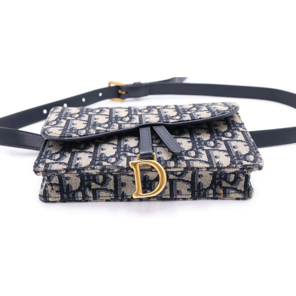DIOR (ディオール) オブリーク サドル ウエストバッグ ベルトバッグ ブラック レザー