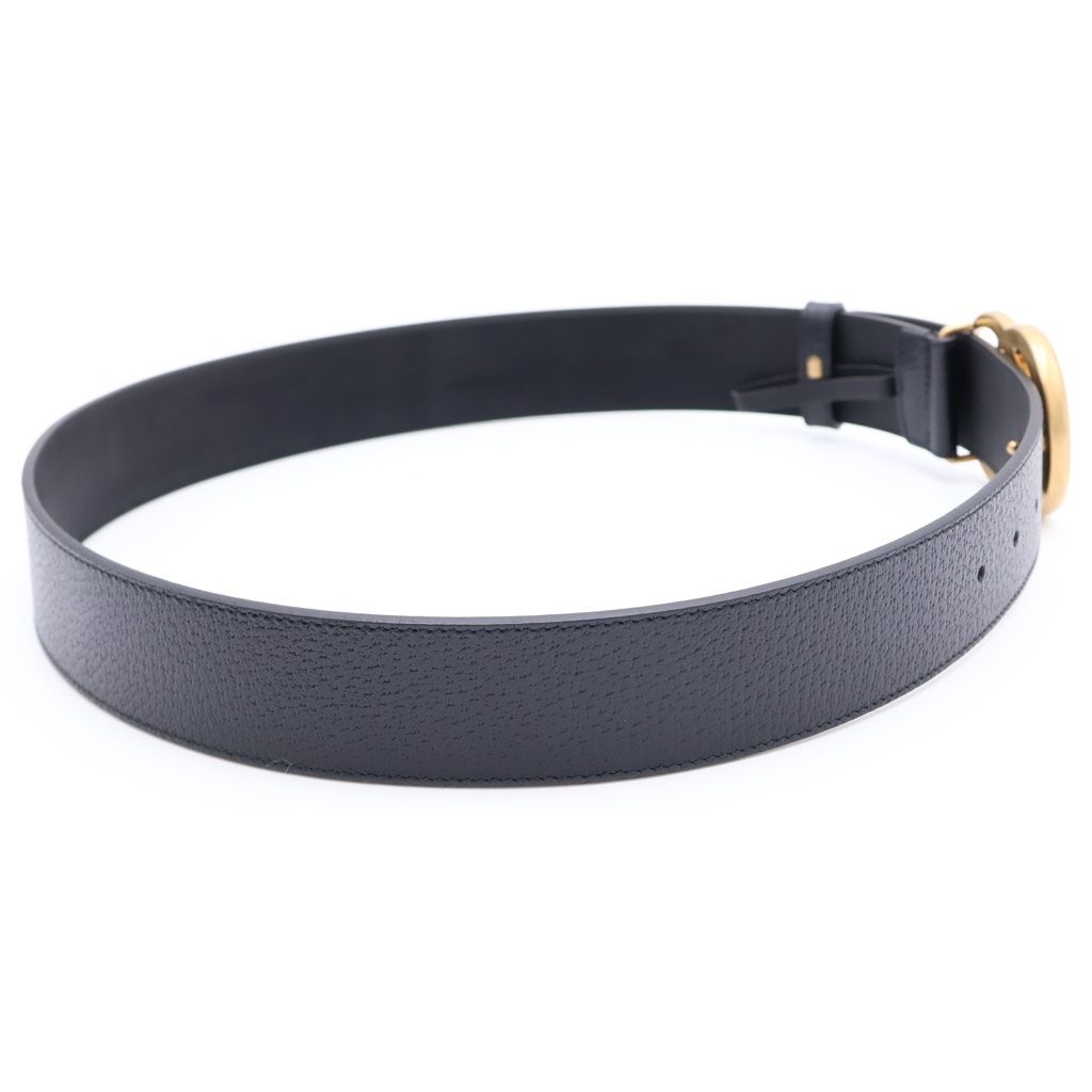 GUCCI (グッチ) GGマーモント レザーベルト ブラック レザー 85/34