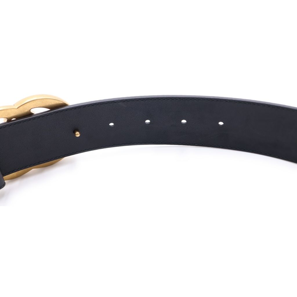 GUCCI (グッチ) GGマーモント レザーベルト ブラック レザー 85/34