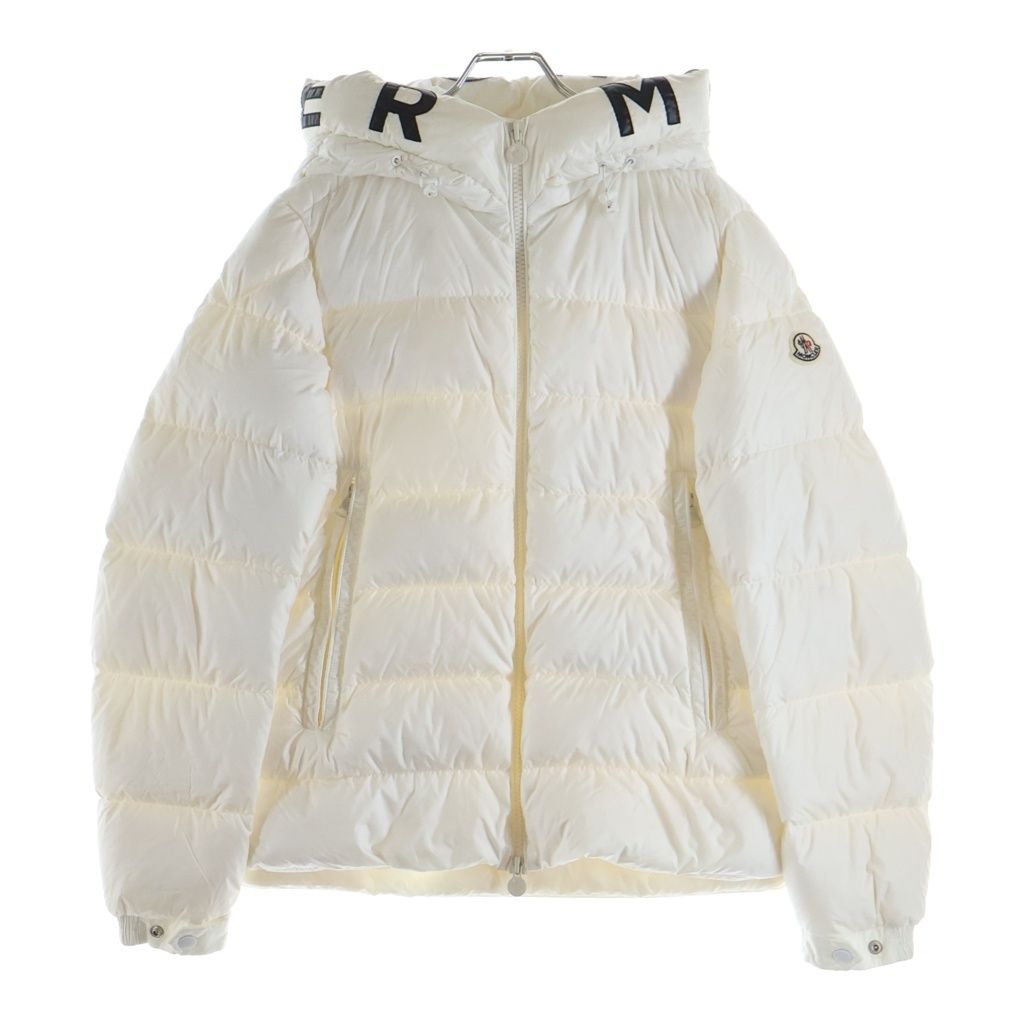 MONCLER (モンクレール) 21AW SALZMAN サルズマン フーデッドロゴ ダウンジャケット ホワイト G20911A00009 53048
