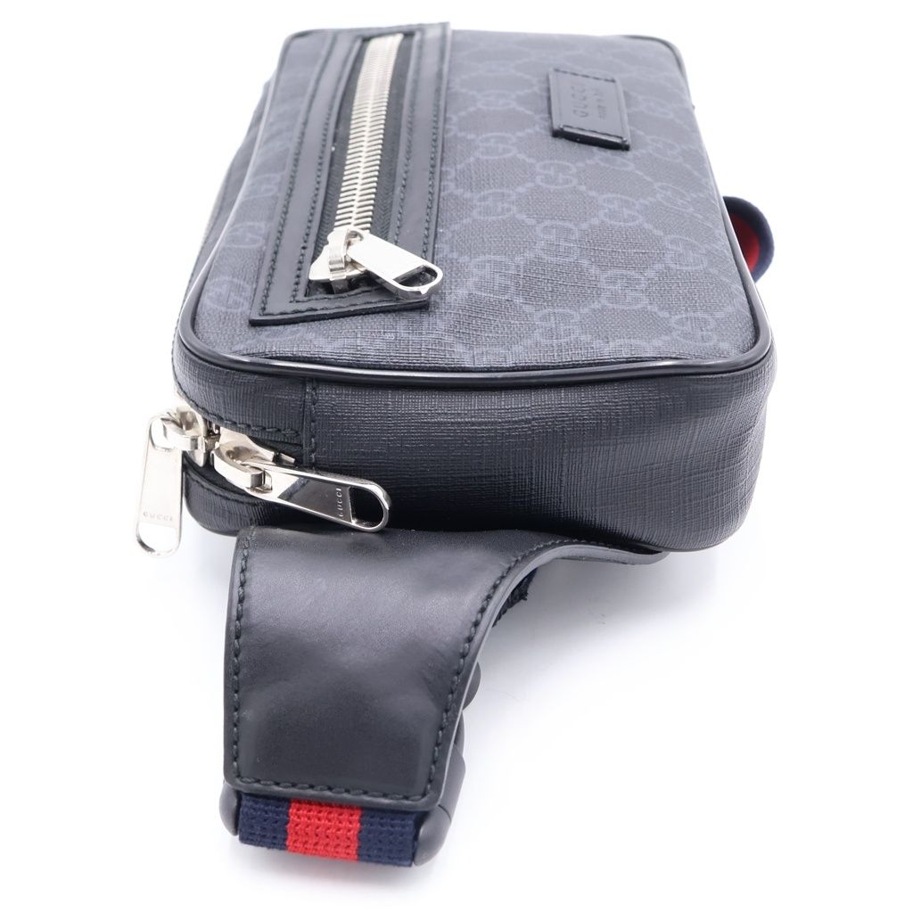 GUCCI (グッチ) GGスプリーム ウエストバッグ ボディバッグ ブラック